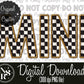 MINI Checkered Faux Gold Embroidery: Digital Download