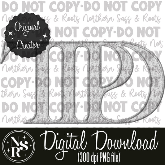 TTPD-White Faux Embroidery (NSR): Digital Download