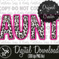 AUNT Pink Leopard Faux Embroidery: Digital Download