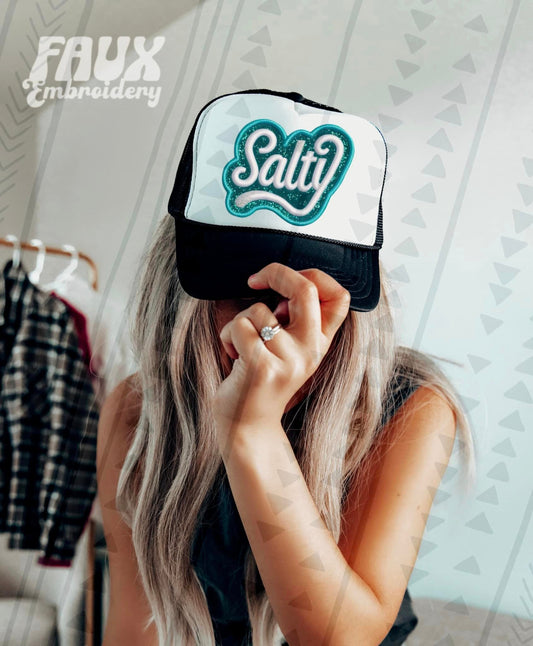 Salty-Faux Embroidery (TGG): HAT PATCH *DTF*/Sublimation Transfer