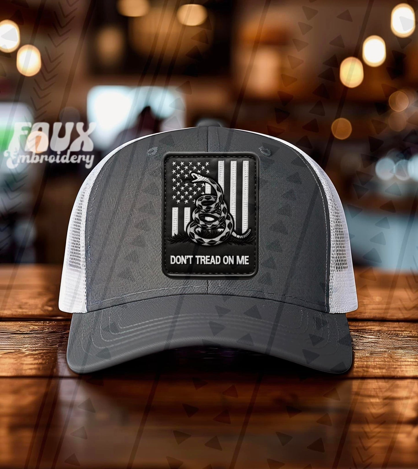 Don't Tread On Me-Faux Leather (TGG): HAT PATCH *DTF*/Sublimation Transfer