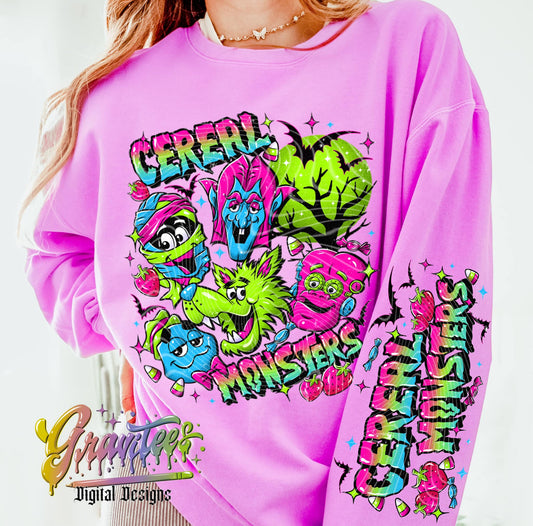 Neon Cereal Monsters (Gravitees): *DTF* Transfer