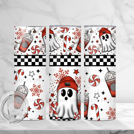 Peppermint Mocha Ghost (CSC-TT): Tumbler Sub Print