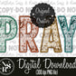 PRAY Neutral Faux Embroidery: Digital Download