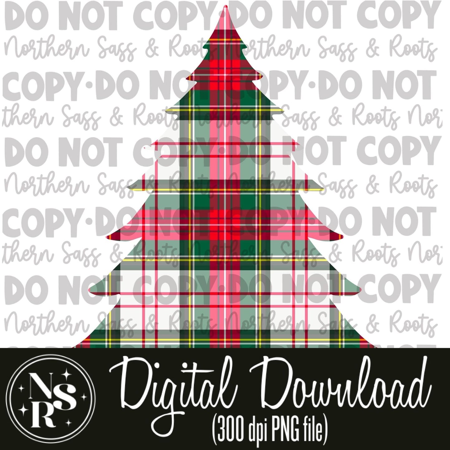 Christmas Plaid Tree: Digital Download