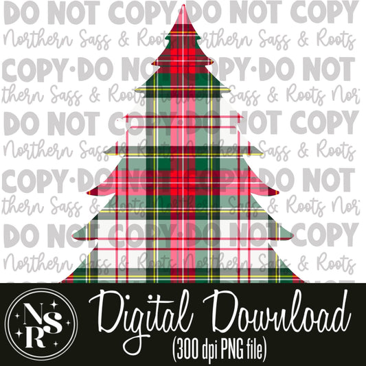Christmas Plaid Tree: Digital Download