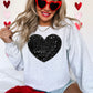 Faux Sequins Heart (Black): *DTF* Transfer