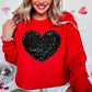 Faux Sequins Heart (Black): *DTF* Transfer