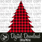 Red & Black Buffalo Plaid Tree: Digital Download