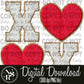 XOXO Red & White Chenille: Digital Download