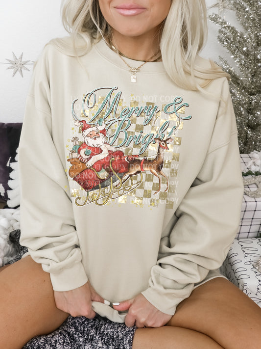 Vintage Merry and Bright: *DTF* Transfer