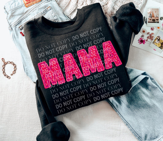 MAMA Pink (Faux Sequins): *DTF* Transfer