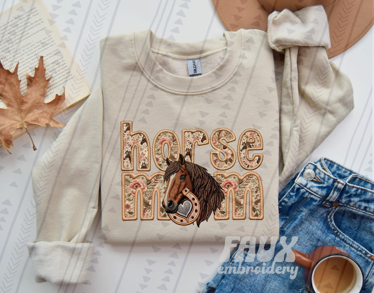 Horse Mom Faux Embroidery (TGG): *DTF* Transfer