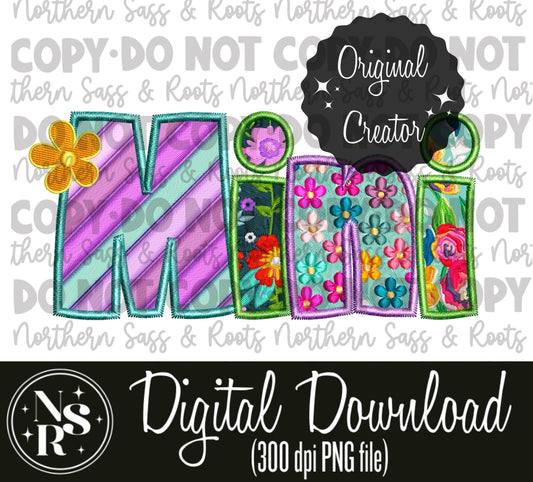 MINI Spring Floral Faux Embroidery: Digital Download