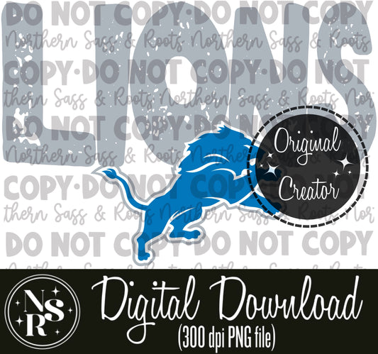 Lions (Grey): Digital Download