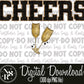 CHEERS Chenille (Champagne Glasses): Digital Download