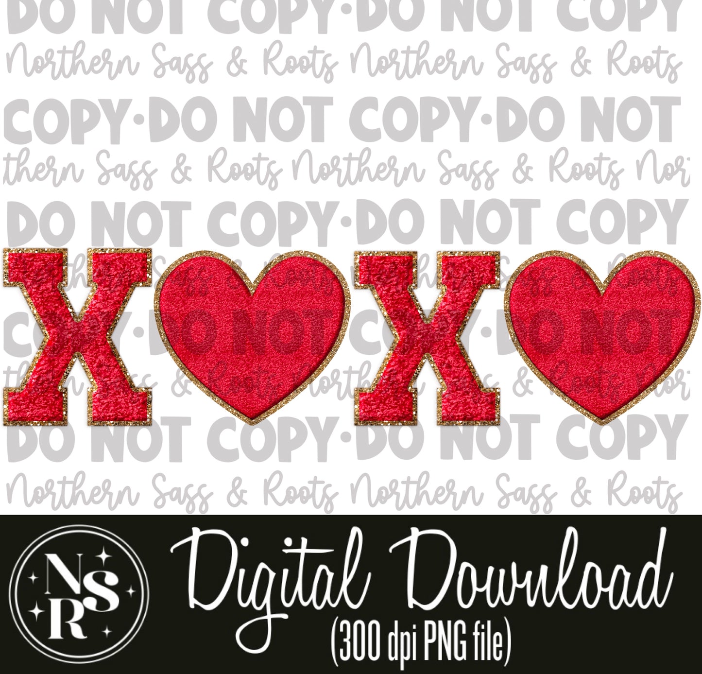 XOXO Chenille (Horizontal): Digital Download