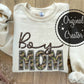 Boy MOM Script (Brown) Camo Faux Embroidery: *DTF* Transfer