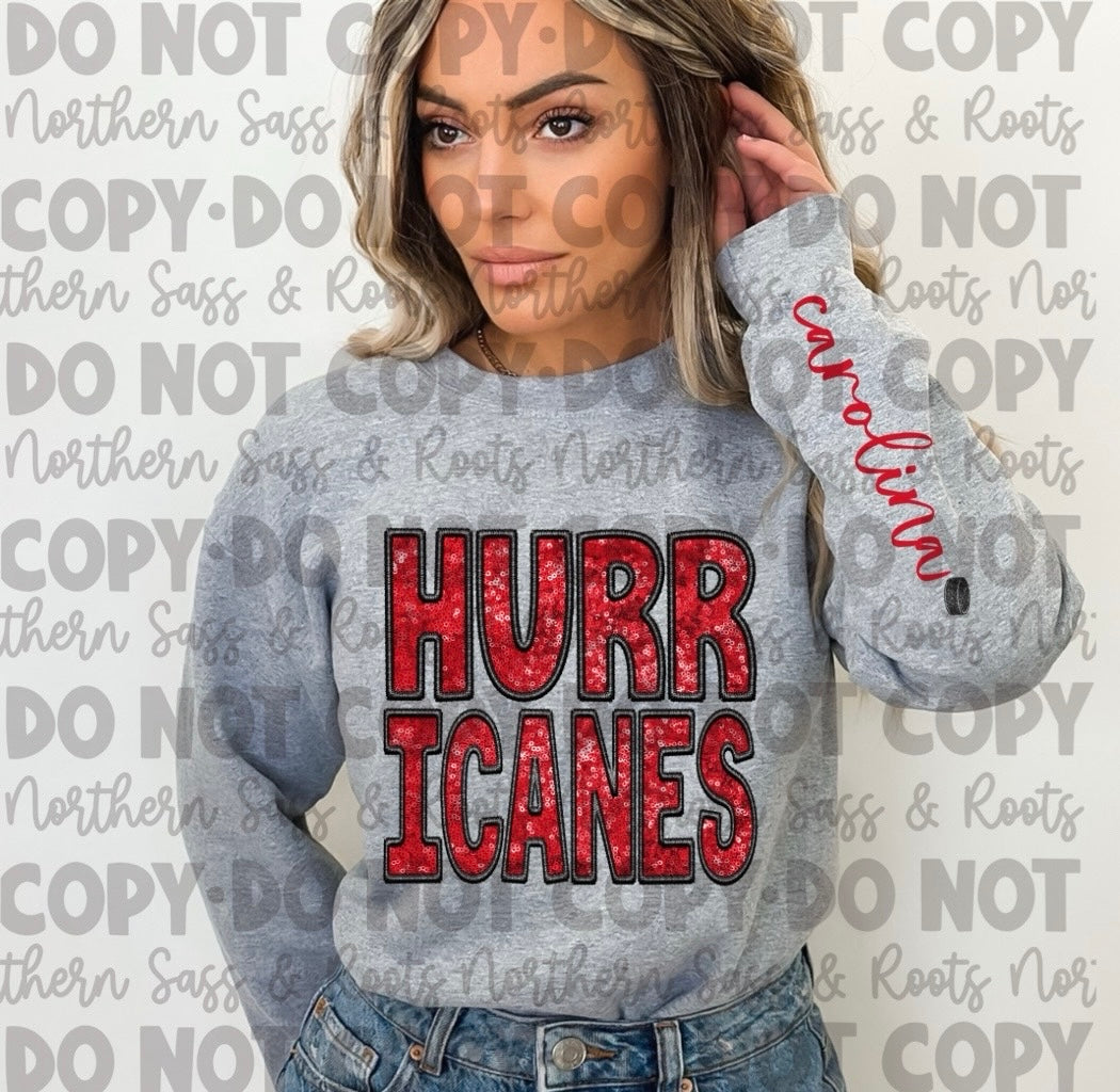 EXCLUSIVE Faux Sequin Embroidery HURRICANES: *DTF* Transfer