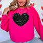 Faux Sequins Heart (Black): *DTF* Transfer