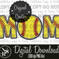 MOM Softball Faux Embroidery: Digital Download