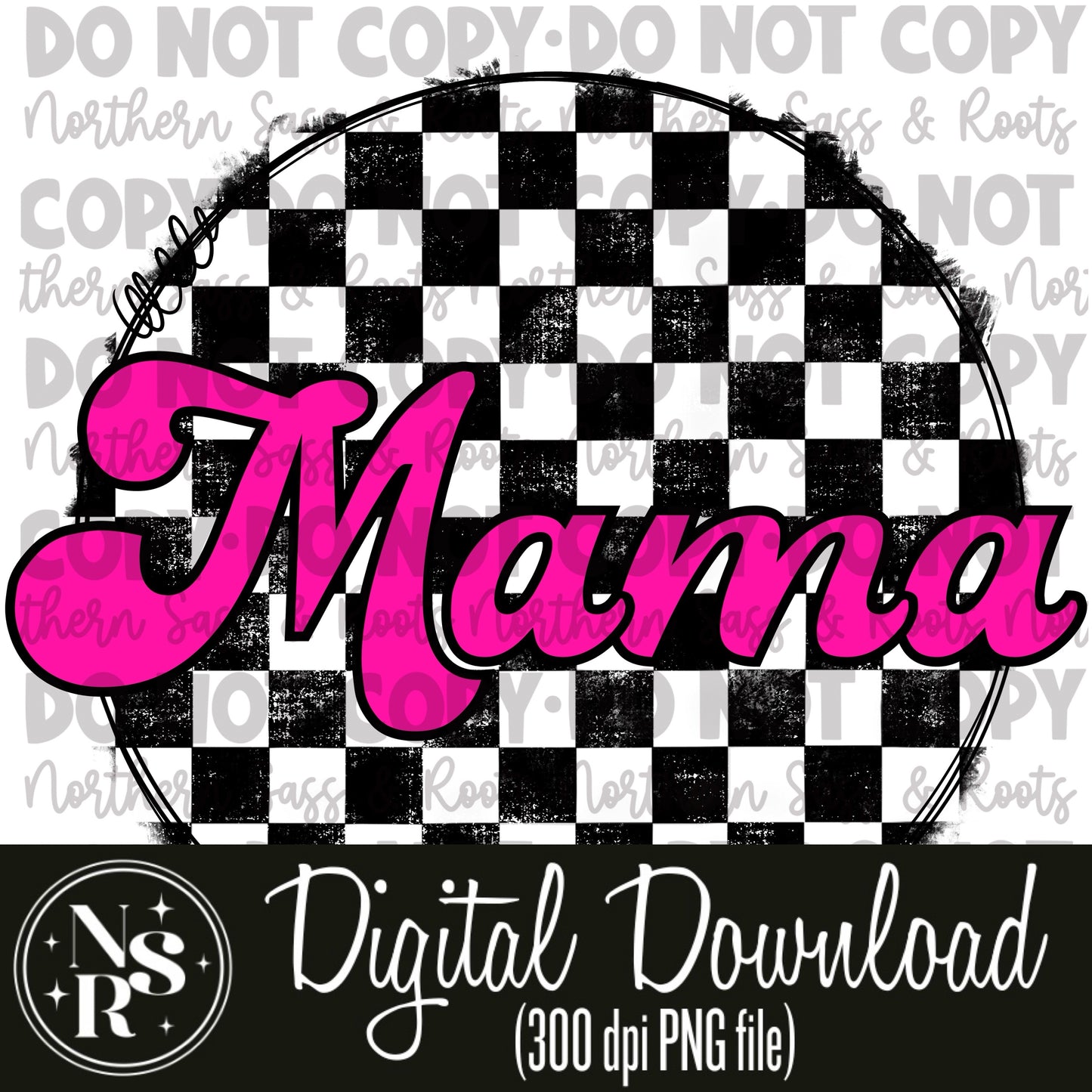 Hot Pink MAMA Checkered: Digital Download