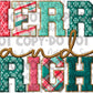 Faux Christmas Plaid Chenille MERRY & BRIGHT: Digital Download