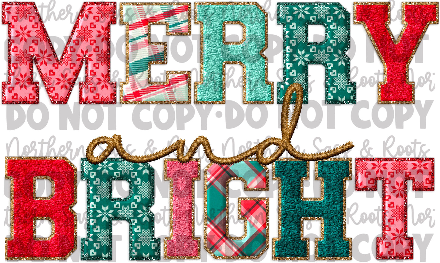 Faux Christmas Plaid Chenille MERRY & BRIGHT: Digital Download
