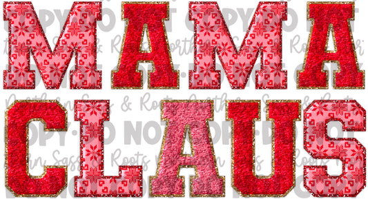 Faux Christmas Chenille MAMA CLAUS: Digital Download