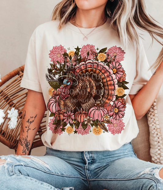 Floral Turkey (AG): *DTF* Transfer