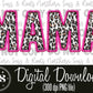 MAMA Pink Leopard Faux Embroidery: Digital Download