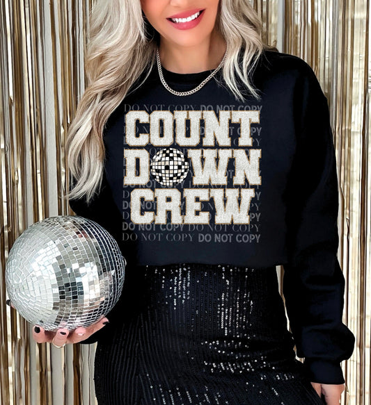 COUNT DOWN CREW (White/Gold): *DTF* Transfer