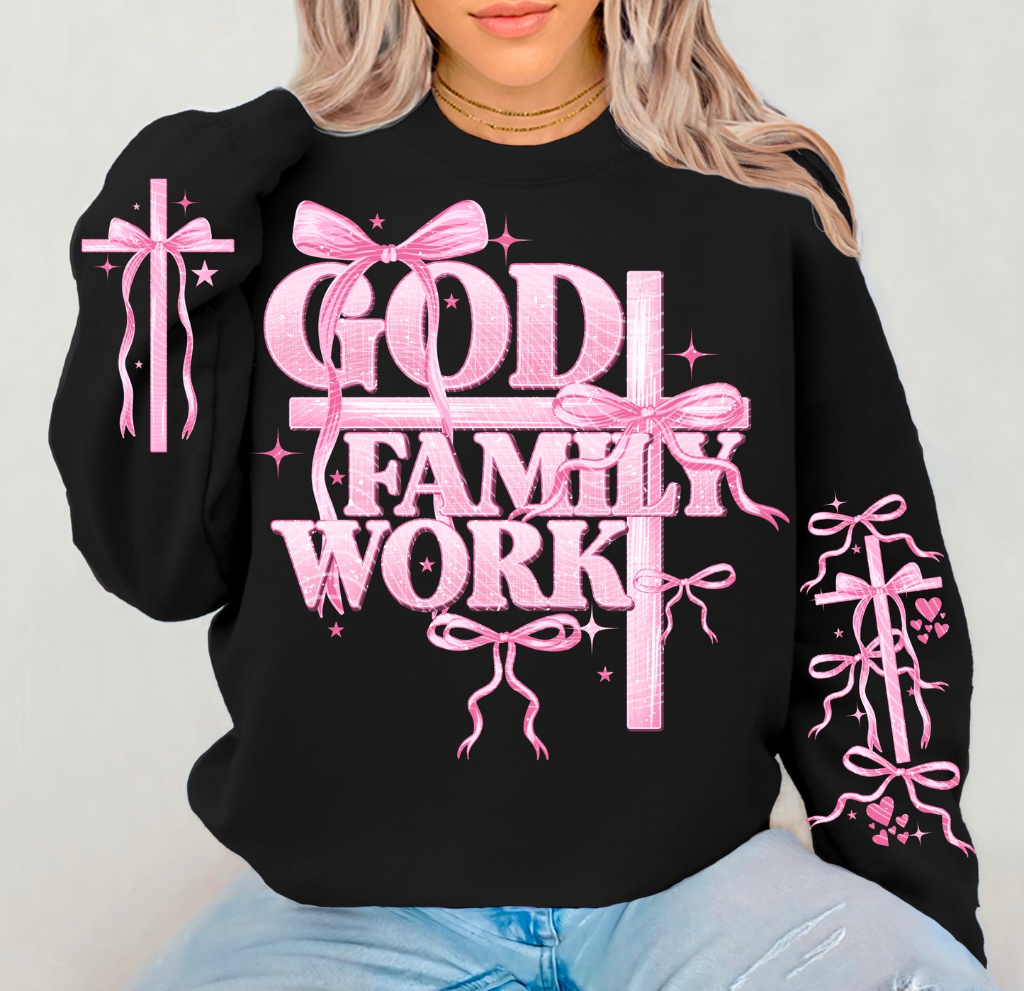 GOD Family Work-Pink (AG-DEC): *DTF* Transfer