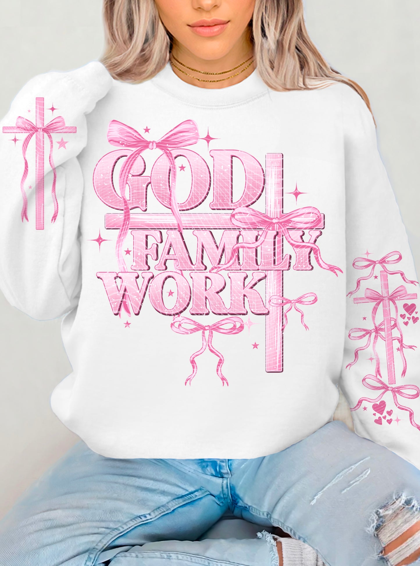 GOD Family Work-Pink (AG-DEC): *DTF* Transfer