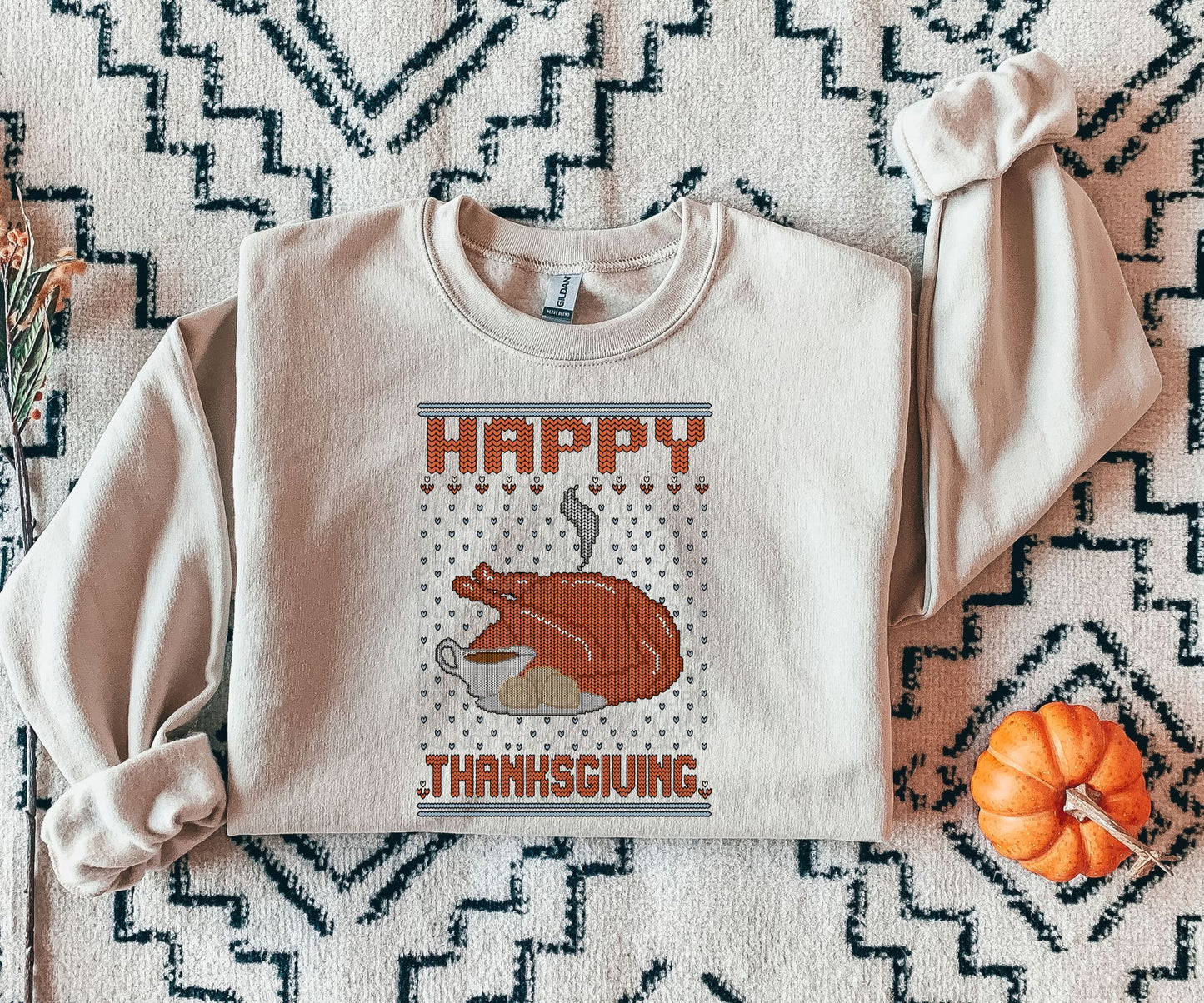 Faux Ugly Sweater (Happy Thanksgiving): *DTF* Transfer
