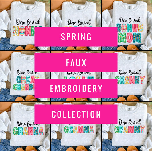 Spring Faux Embroidery Collection: *DTF* Transfer