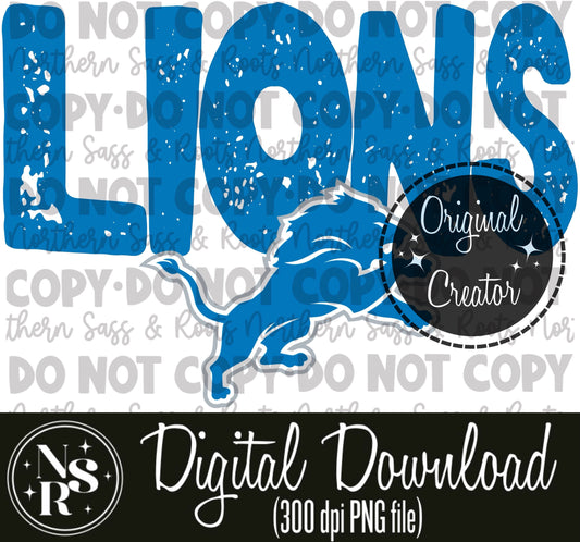 Lions (Blue): Digital Download