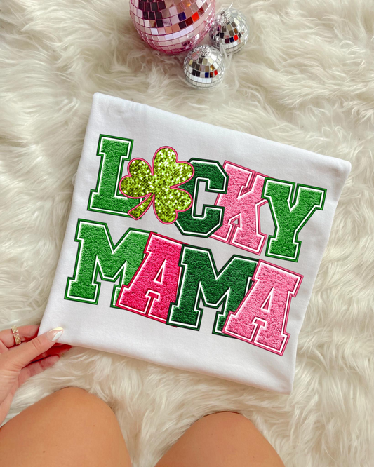 LUCKY MAMA Faux Chenille: *DTF* Transfer