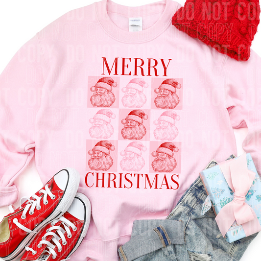 Merry Christmas Checkered Santa (SBB): *DTF* Transfer