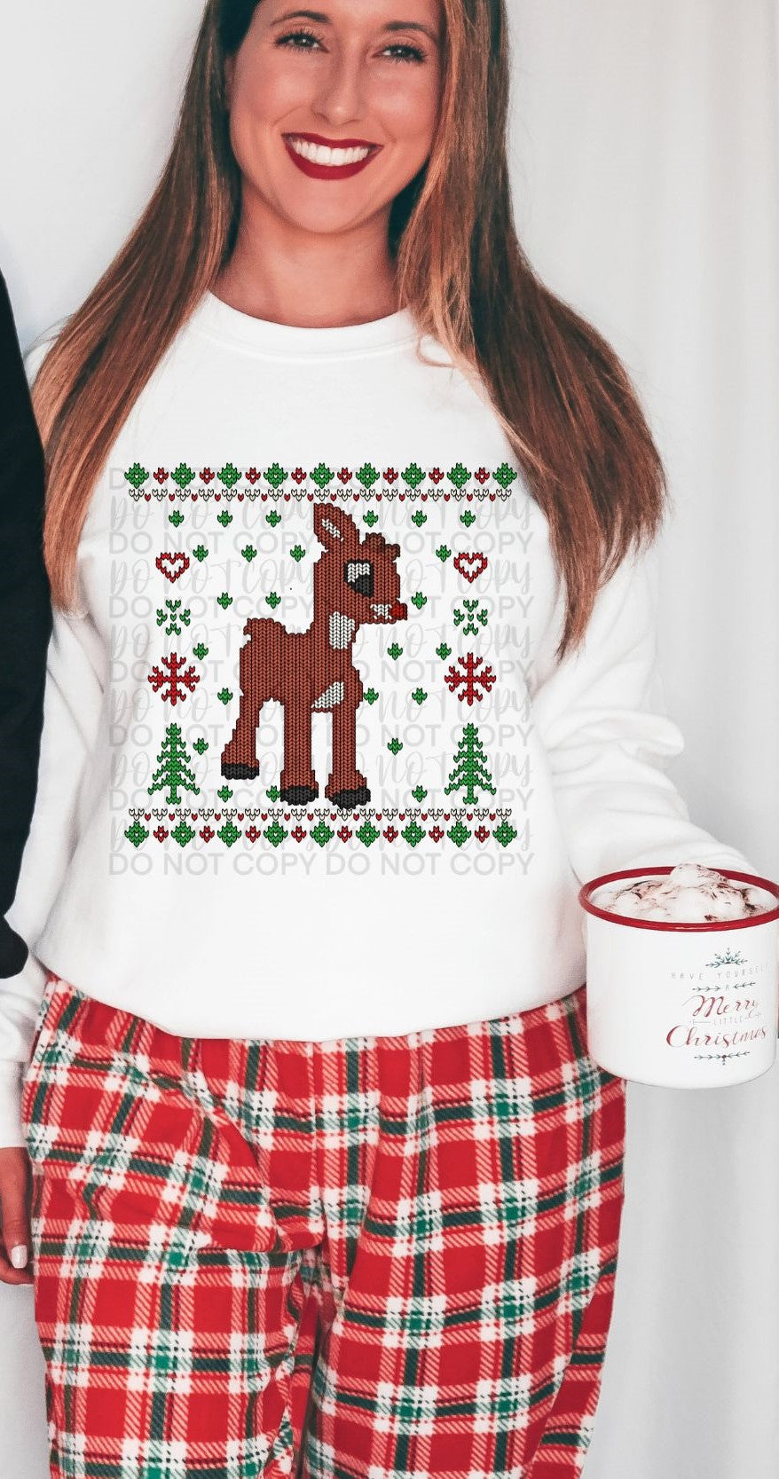 Faux Ugly Sweater (Rudolph): *DTF* Transfer