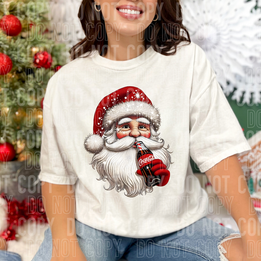 Santa Coke-Faux Embroidery (SBB): *DTF* Transfer