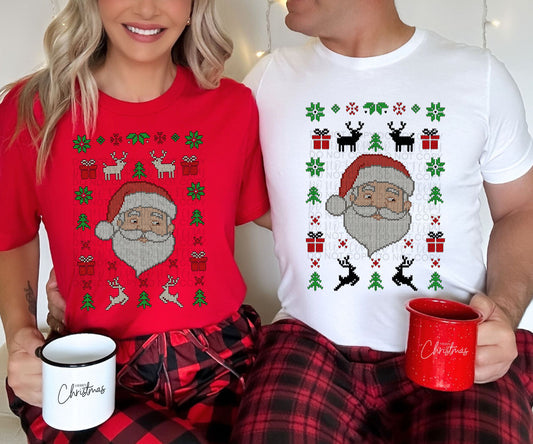 Faux Ugly Sweater (Santa): *DTF* Transfer