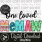 One Loved MeMAW Spring Faux Embroidery: Digital Download