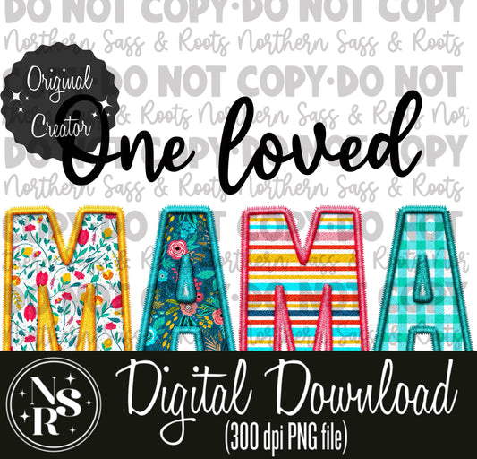 One Loved MAMA Spring Faux Embroidery: Digital Download