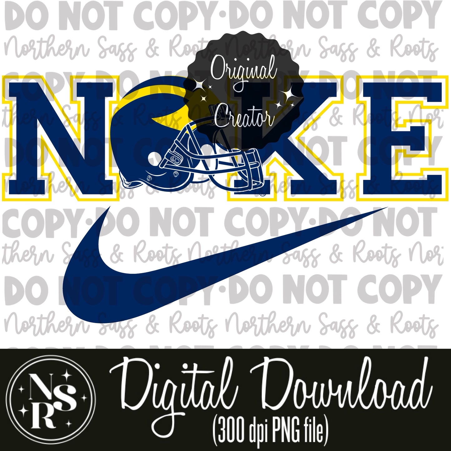 Swoosh Michigan Wolverine Helmet (NSR): Digital Download