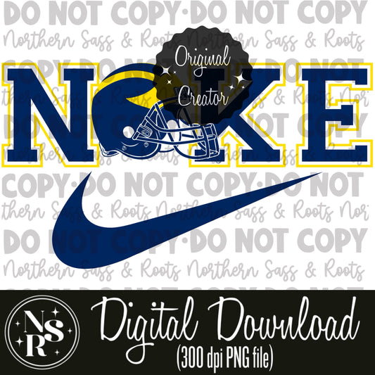 Swoosh Michigan Wolverine Helmet (NSR): Digital Download