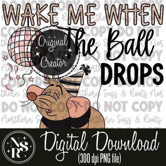 Wake Me When The Ball Drops-Pink & Black (NSR): Digital Download