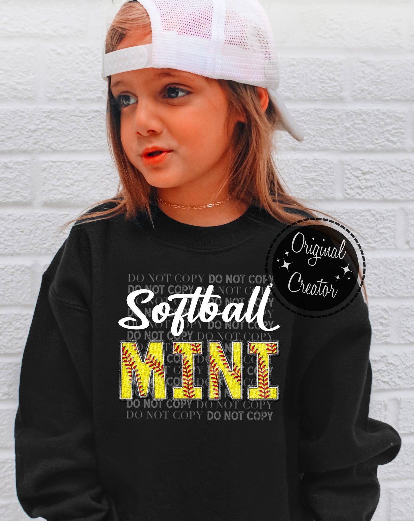 Softball MINI Faux Embroidery: *DTF* Transfer
