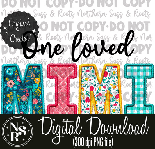 One Loved MIMI Spring Faux Embroidery: Digital Download