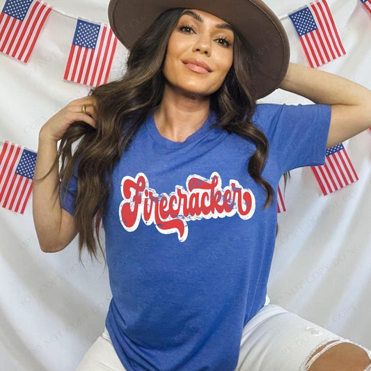 Firecracker Retro Distressed: *DTF* Transfer